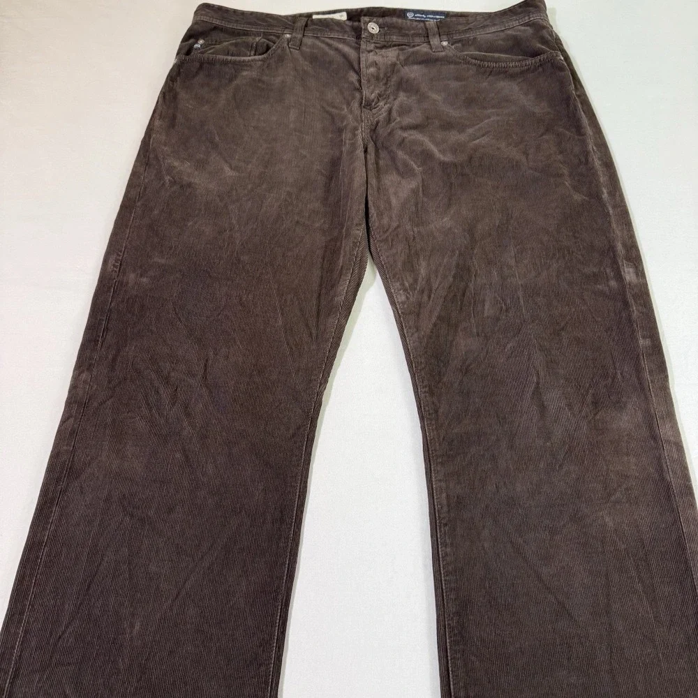 AG Adriano Goldschmied The Protege Straight Leg Corduroy Pants‎ Mens 40x36 Brown